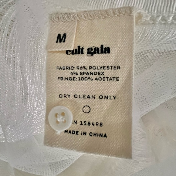 NWOT Cult Gaia Renata Draped Fringe Halter Gown Off White Bridal Wedding Size M - Picture 8 of 9